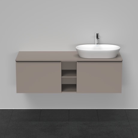 Duravit тумба подвесная под раковину справа 1400 мм х 550 мм и открытой полкой, d-neo, de4950r4343 цвет: базальт матовый