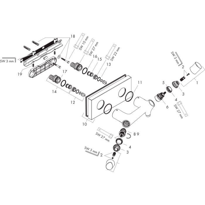 AXOR термостат для душа, Starck Organic, бронза арт. 12602140