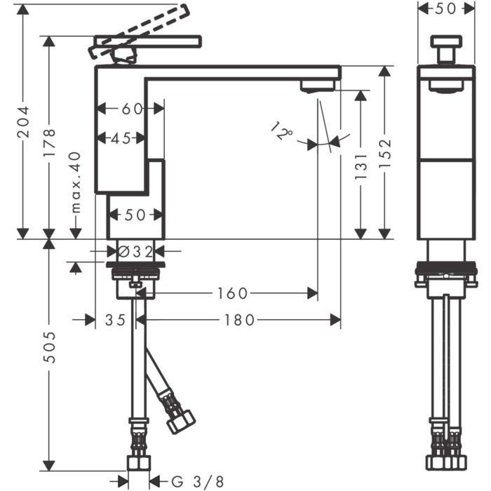 AXOR смеситель для раковины, Edge, красное золото арт. 46010300