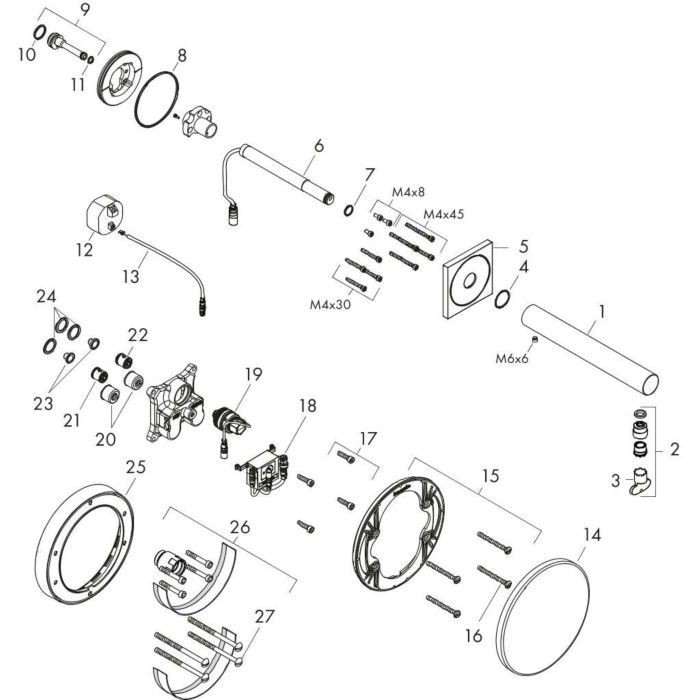 AXOR электронный смеситель для раковины, Uno, никель арт. 45111820