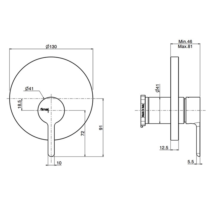 Fima Carlo Frattini смеситель для душа, встраиваемый, snap, хром арт. f3119e1cr
