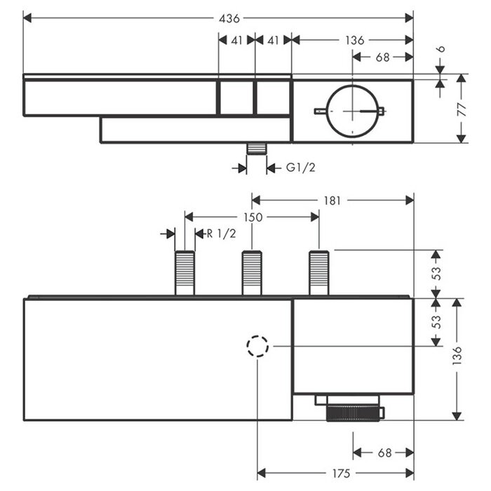 AXOR термостат для душа, Edge, золото арт. 46240990
