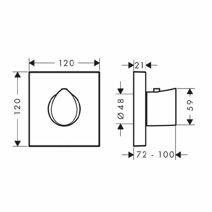 AXOR термостат для душа, Starck Organic, хром арт. 12712000