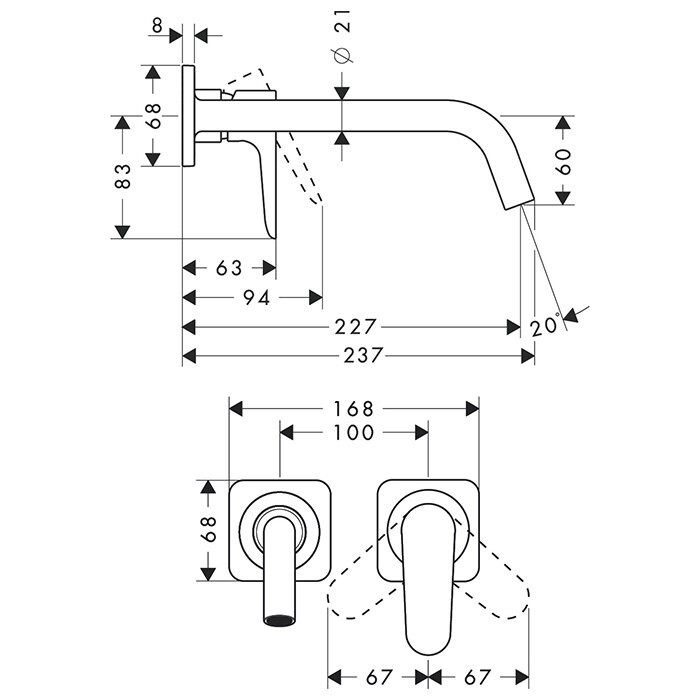 AXOR смеситель для раковины, Citterio M, хром арт. 34116000
