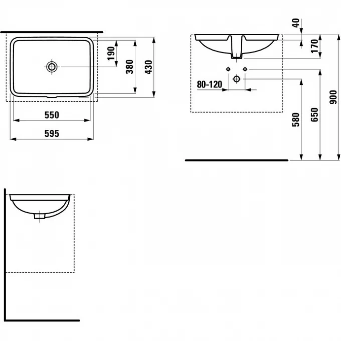LAUFEN раковина 59x43, PRO S - 8.1196.3.000.109.1