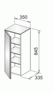 Keuco средний шкаф, royal reflex, черный арт. 34020 570001