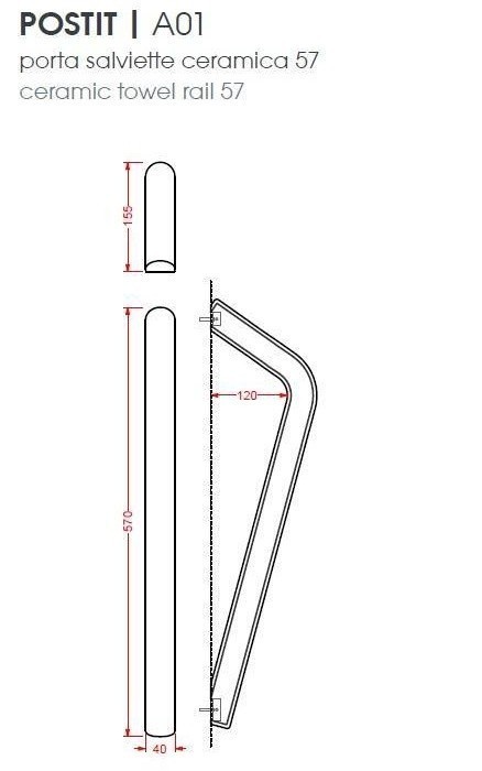 ArtCeram держатель для полотенца, psc004 01 00 post it цвет: белый