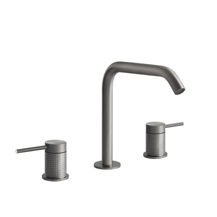Gessi Смеситель для раковины на 3 отверстия, без донного клапана, Cesello, 54412#239 цвет: шлифованная сталь