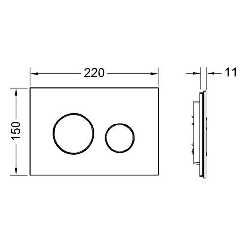 TECE панель смыва, стекло черное, хром глянцевый, loop - 9240656