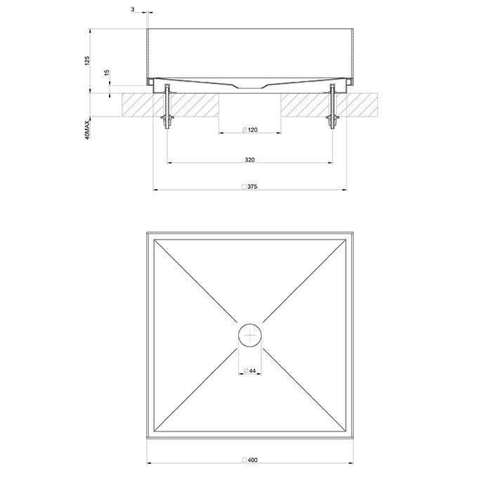 Gessi Раковина 40x40 см, без отв., для установки на столешницу, без перелива, нержавеющая сталь, 316, 54605#726 цвет: warm bronze brushed pvd