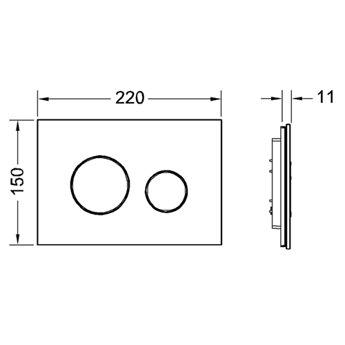 TECE панель смыва из белого стекла, с двумя клавишами, цвет: хром глянцевый, loop - 9240660