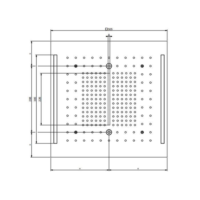 Gessi Верхний душ 50х50см., встраиваемый в потолок, 3 режима, хромотерапия, внешняя часть, Colour, 57977#299 цвет: black xl