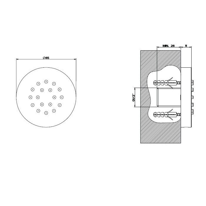 Gessi Боковая форсунка, Body Jets, 32971#031 цвет: хром