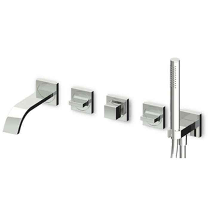 Zucchetti смеситель для ванны-душа на 5 отверстий, aguablu, хром арт. za5745 r99505