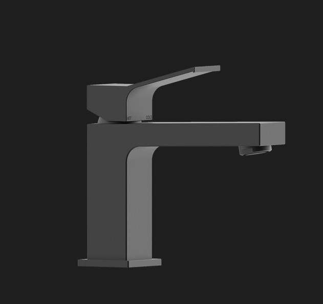 Bossini смеситель однорычажный для раковины c донным клапаном, aki, черный арт. z00707.073