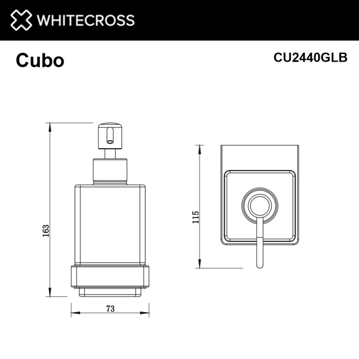 Дозатор для жидкого мыла подвесной, Whitecross Cubo gold brushed, брашированное золото арт. CU2440GLB
