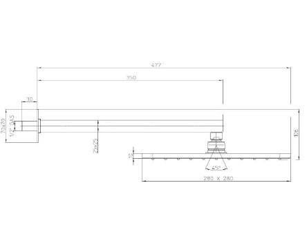 Bossini верхний душ 1 режим, cosmo, черный арт. h69598i.073