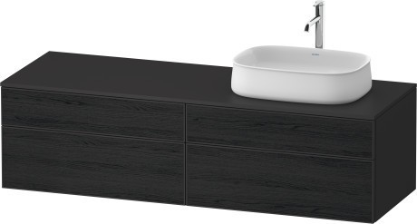 Duravit тумба подвесная с вырезом под раковину справа 550 мм х 1600 мм х 442 мм, zencha, ze4824r16800000 цвет: чёрный дуб/графит суперматовый