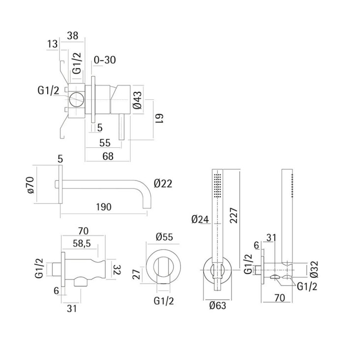 Cisal смеситель для ванны с ручным душем xi001101d1 xion, цвет: нержавеющая сталь