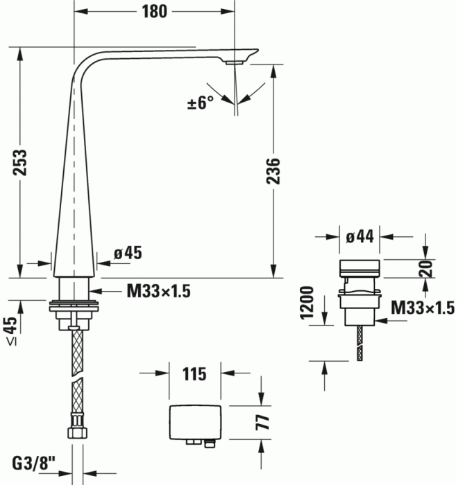 Duravit электронный смеситель для раковины, d.1, d11110008010 цвет: хром