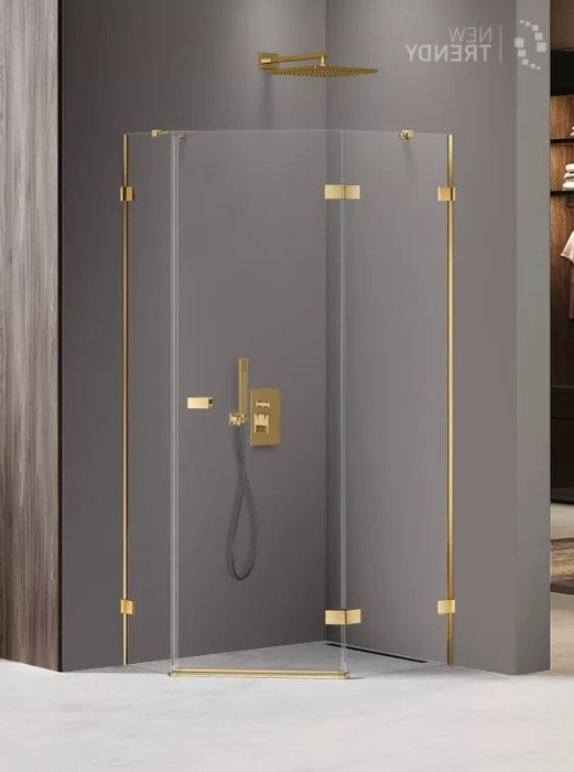 Душевое ограждение shine r 100x80x200, New trendy Avexa gold, золото арт. EXK-3847