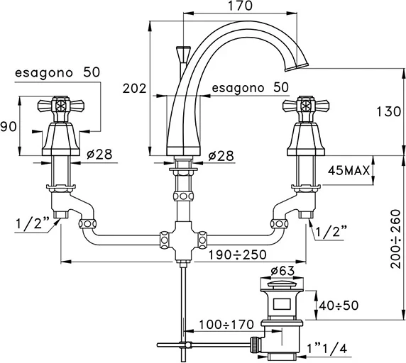 Stella смеситель для раковины, eccelsa, розовое золото арт. ec00015au02