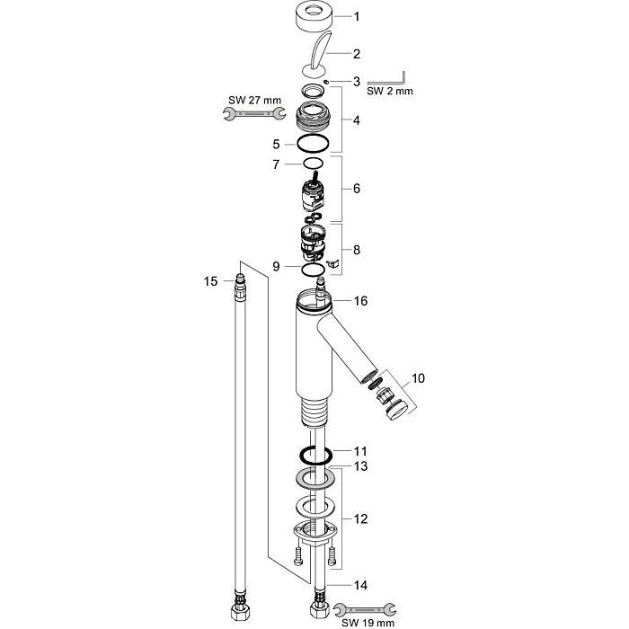 AXOR смеситель для раковины, Starck Classic, черный арт. 10018340