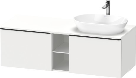 Duravit тумба подвесная под раковину справа 1400 мм х 550 мм и открытой полкой, d-neo, de4950r1818 цвет: gres pietra grey opaco