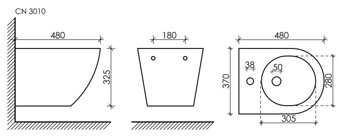 Ceramicanova биде forma, cn3010 цвет: белый
