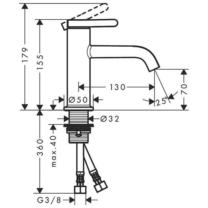 AXOR смеситель для раковины, One, хром арт. 48001000