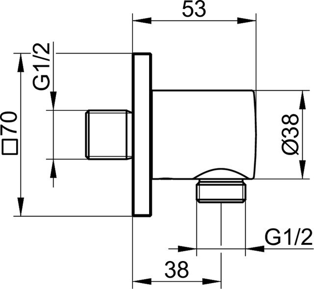 Keuco соединение-вывод для шланга с обратным клапаном, edition 300, хром арт. 53047 010002
