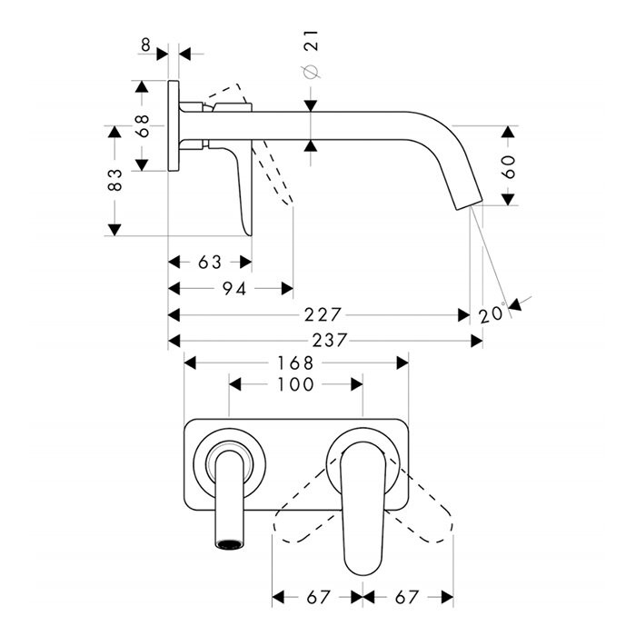 AXOR смеситель для раковины, Citterio M, хром арт. 34115000