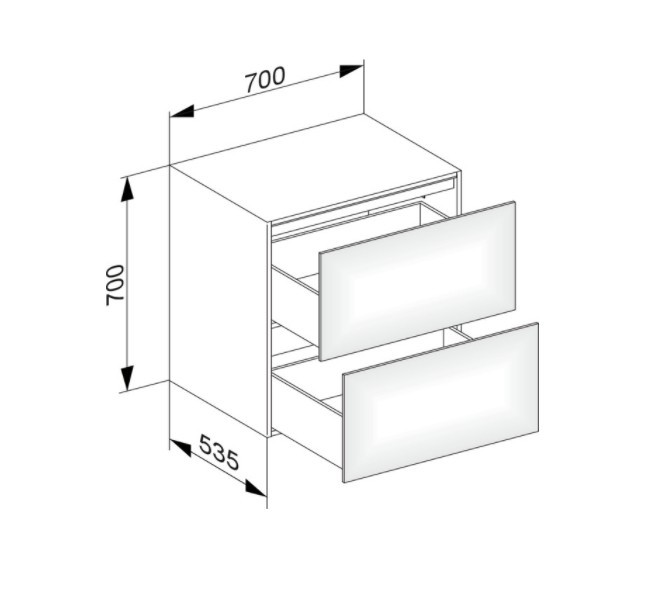 Keuco тумба боковая подвесная с двумя выдвижными фронтами, edition 11, трюфель арт. 31323 370000