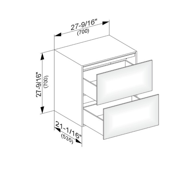 Keuco тумба боковая подвесная с двумя выдвижными фронтами, edition 11, трюфель арт. 31323 370000