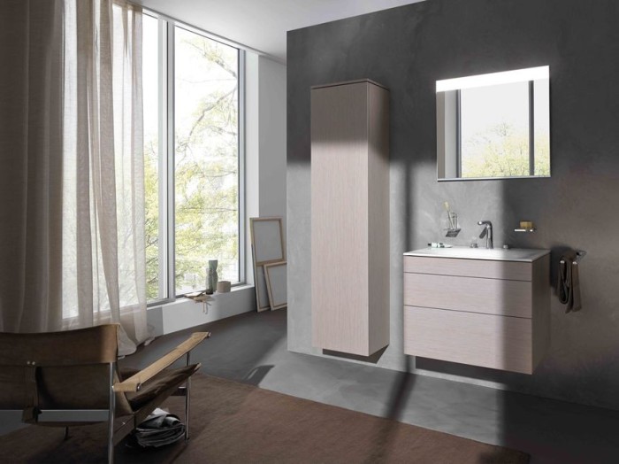 Keuco тумба подвесная под раковину без отверстия под смеситель, с двумя выдвижными фронтами, edition 400, антрацит арт. 31582 110000