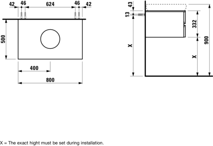 LAUFEN тумба под раковину 1897.1, IL BAGNO ALESSI ONE - 4.2402.3.097.630.1