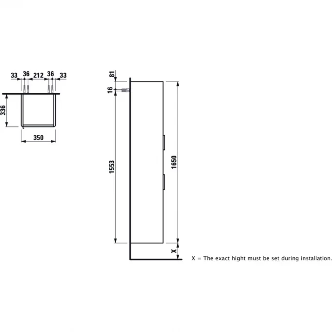 LAUFEN шкаф-пенал, BASE - 4.0271.2.110.262.1