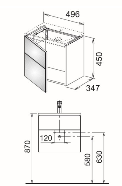 Keuco тумба под умывальник, royal reflex, черный арт. 34090 570001