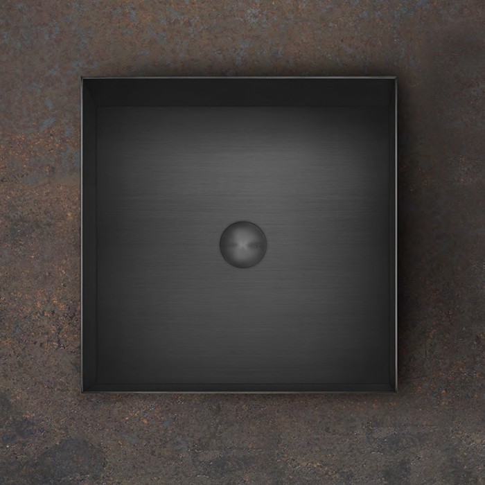 Gessi Раковина 40x40 см, без отв., для установки на столешницу, без перелива, нержавеющая сталь, 316, 54605#707 цвет: black metal brushed pvd