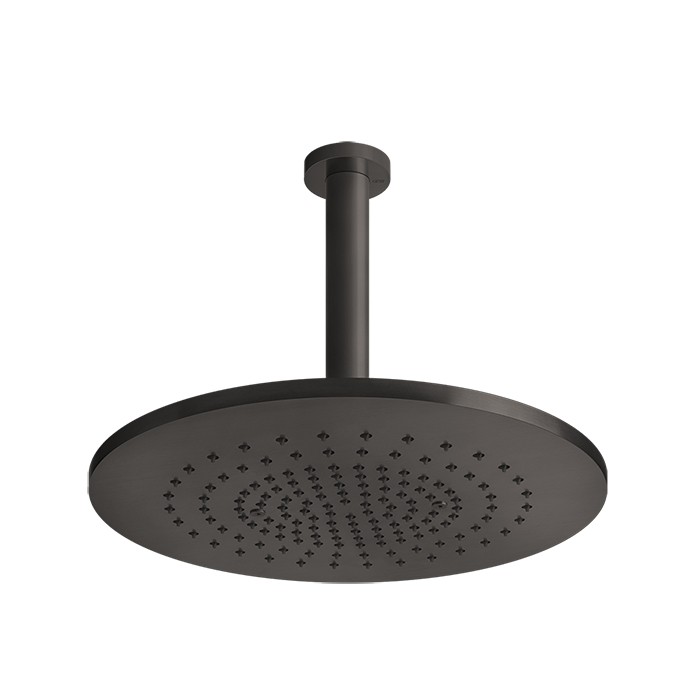 Gessi Душевая головка шарнирная, потолочная на 1/2”, d355мм, h=243мм, 316, 54152#707 цвет: brushed black metal pvd