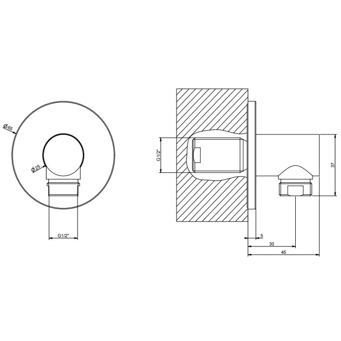Gessi Вывод воды из стены, Ingranaggio, 63469#299 цвет: black xl