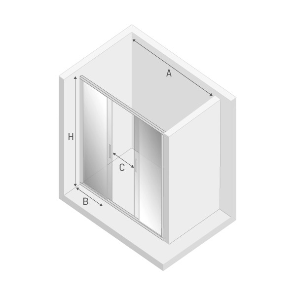 Дверь в нишу new corrina 150x195, New trendy New corrina chrome, хром арт. D-0184A