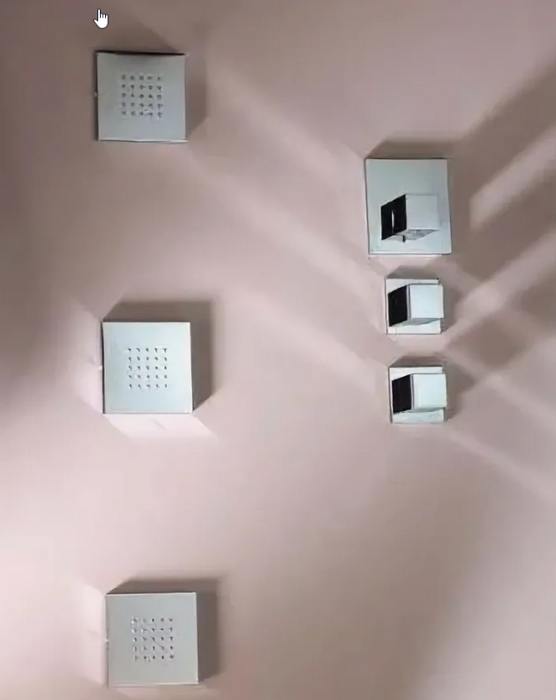 Bossini душевая форсунка - боковой душ wall, cubic, черный арт. i00176.073