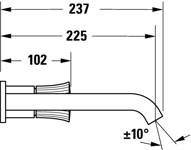 Duravit однорычажный смеситель для раковины для скрытого монтажа, white tulip, wt1070004010 цвет: хром