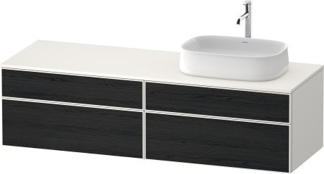 Duravit тумба подвесная с вырезом под раковину справа 550 мм х 1600 мм х 442 мм, zencha, ze4824r16840000 цвет: чёрный дуб/белый суперматовый