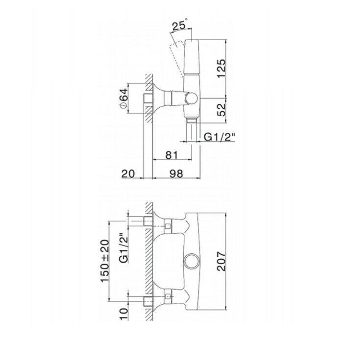 Cisal смеситель для душа vi00044421 vita, цвет: хром