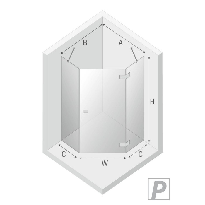 Душевое ограждение eventa r 90x90x200, New trendy Eventa chrome, хром арт. EXK-4614