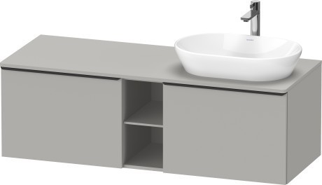 Duravit тумба подвесная под раковину справа 1400 мм х 550 мм и открытой полкой, d-neo, de4950r0707 цвет: бетонно-серый матовый