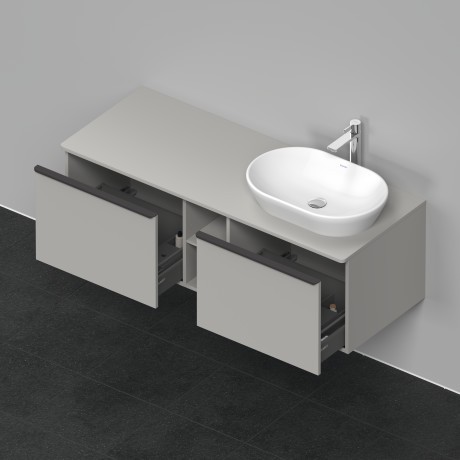 Duravit тумба подвесная под раковину справа 1400 мм х 550 мм и открытой полкой, d-neo, de4950r0707 цвет: бетонно-серый матовый