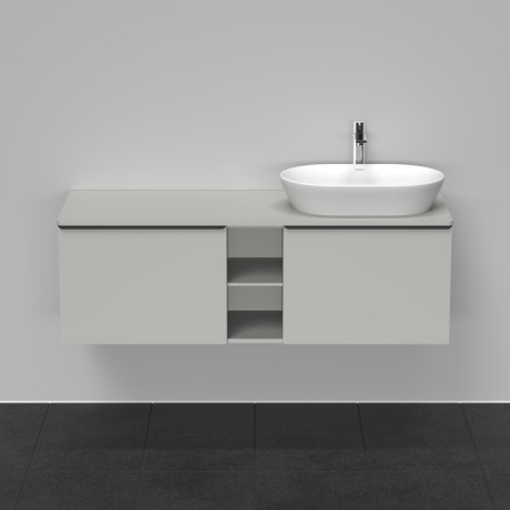 Duravit тумба подвесная под раковину справа 1400 мм х 550 мм и открытой полкой, d-neo, de4950r0707 цвет: бетонно-серый матовый